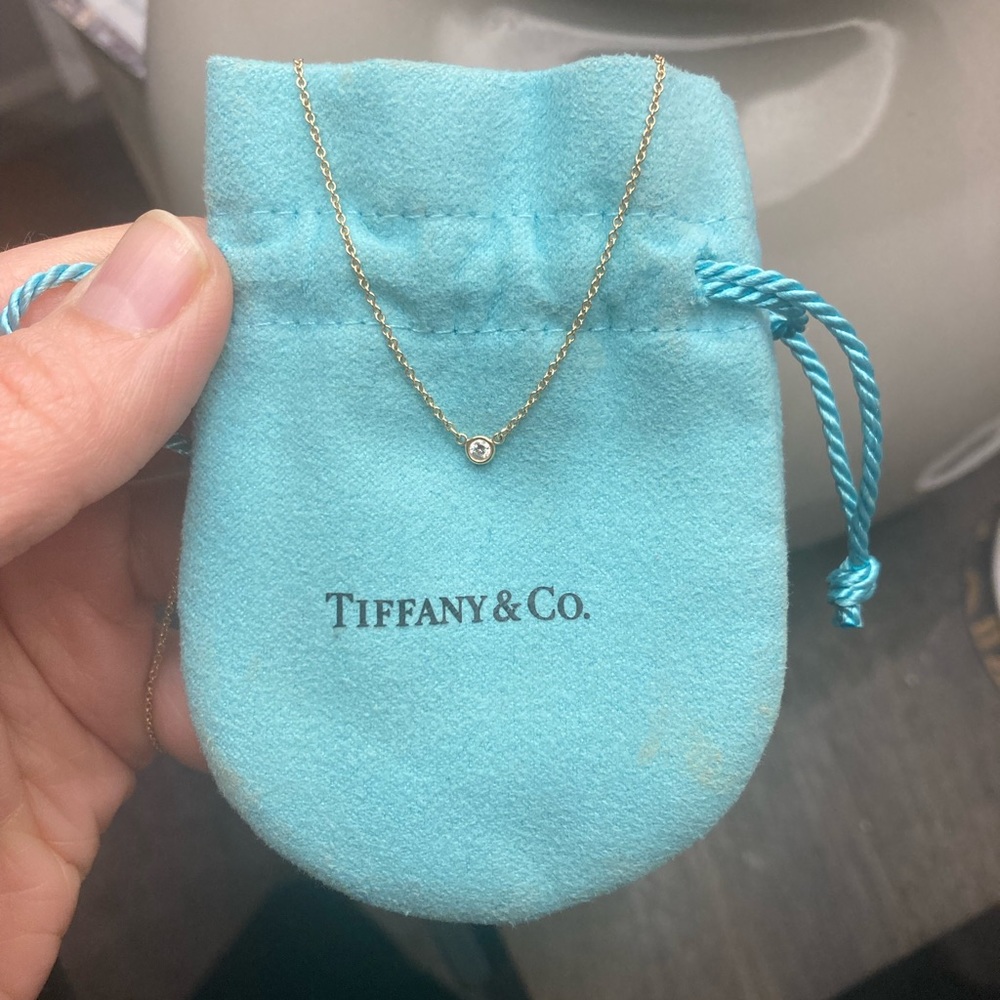 Tiffany & Co. Elsa Peretti Diamonds by the Yard Single Diamond Pendant In Gold
